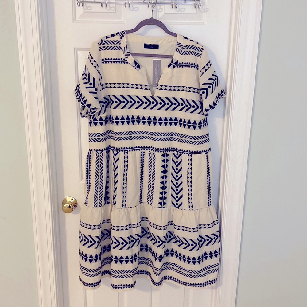 NWT Flutter Sleeve Tiered Swing Dress